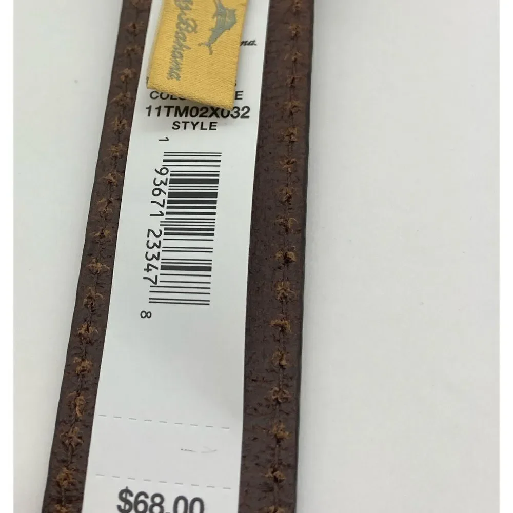 NWT Tommy Bahama Men’s Genuine Italian Leather Belt Size 36 Made in Italy